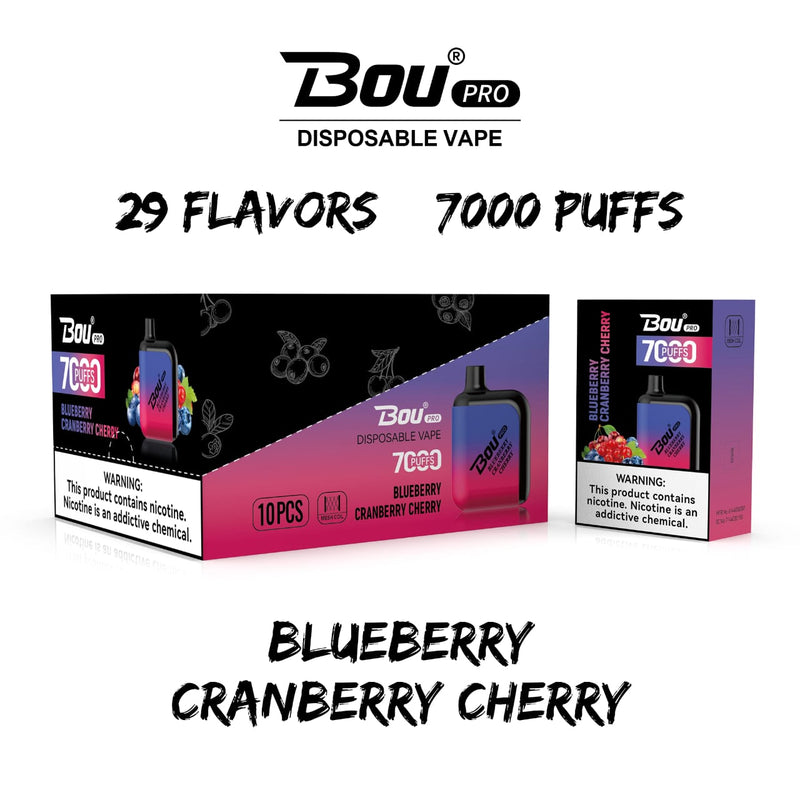 Bou Pro 7000 Disposable Vape | Blueberry Cranberry Cherry 