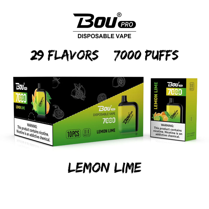 Bou Pro 7000 Disposable Vape | Lemon Lime 7000 