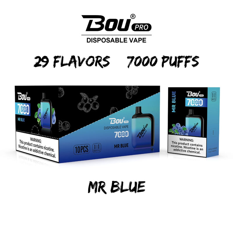 Bou Pro 7000 Disposable Vape  |  Mr Blue 7000 Vape