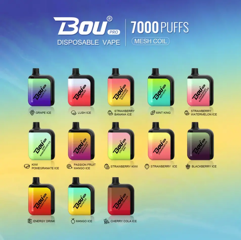 Bou Pro 7000 Vape | Vape Box Of 10 Disposable Wholesale  