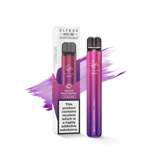 Buy ElfBar 600V2 | Grape Raspberry Disposable Vape