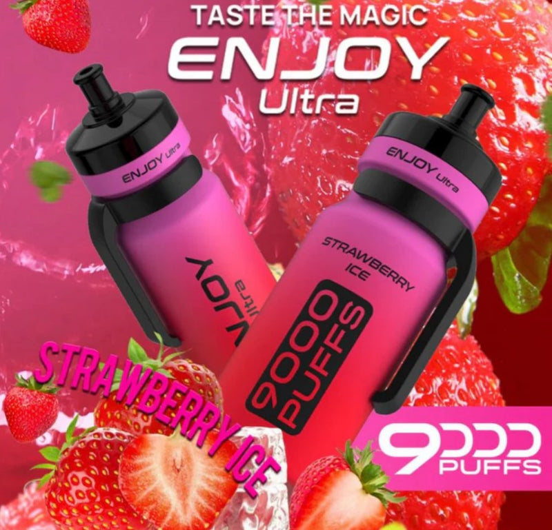 Enjoy Ultra 9000 Puffs | Strawberry Ice Disposable Vape 