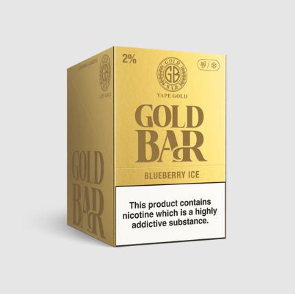 Gold Bar Vapor Disposable Vape | Blueberry Ice - 600 Puff 