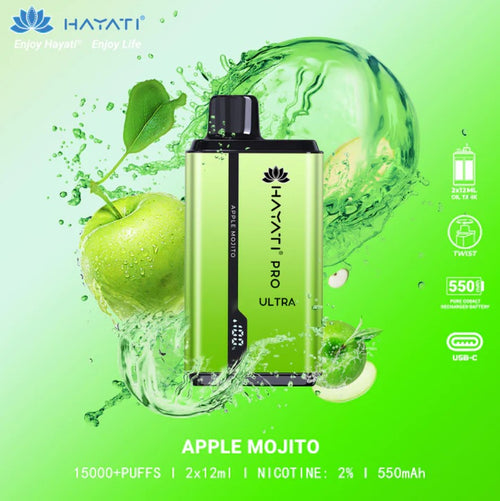 Hayati Pro Ultra 15000 Puffs | Apple Mojito