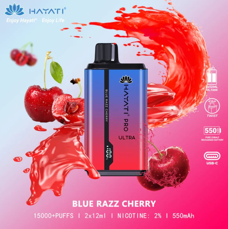 Hayati Pro Ultra 15000 Puffs | Blue Razz Cherry 