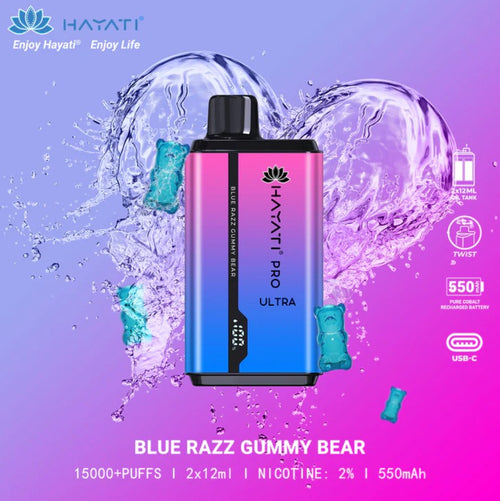 Hayati Pro Ultra 15000 Puffs | Blue Razz Gummy Bear 