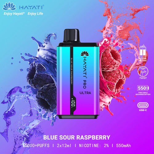 Hayati Pro Ultra 15000 Puffs | Blue Sour Raspberry 