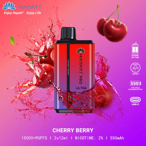  Hayati Pro Ultra 15000 Puffs | Cherry Berry