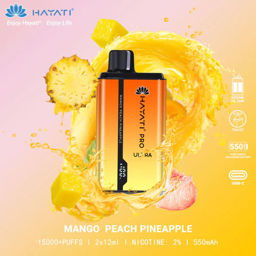 Hayati Pro Ultra 15000 Puffs | Mango Peach Pineapple