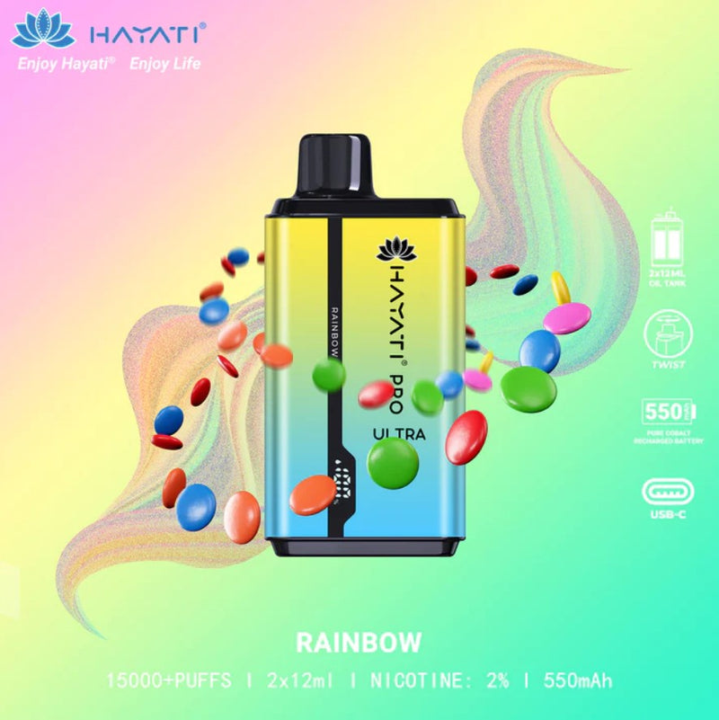 Hayati Pro Ultra 15000 Puffs | Disposable Vape | Rainbow 