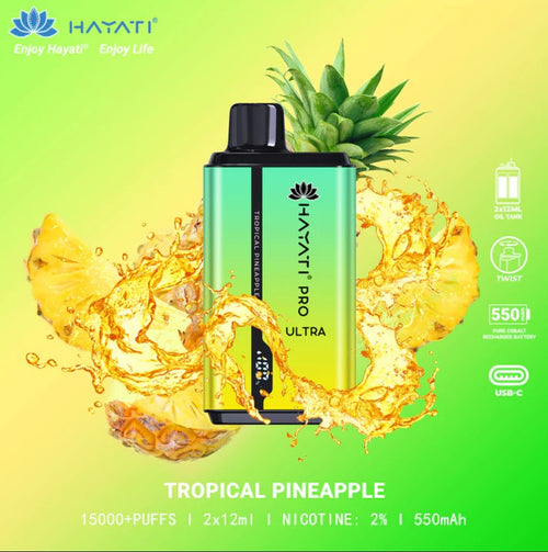 Hayati Pro Ultra 15000 Puffs | Tropical Pineapple