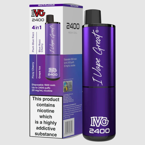 IVG 2400 Disposable Vapes | Purple Edition | 4 Flavours in 1
