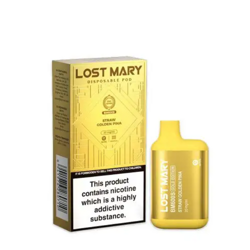 Lost Mary BM600S Gold Edition | Vape | Straw Golden Pina
