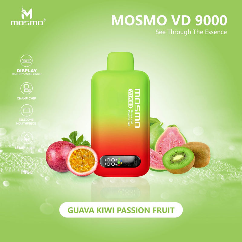 Mosmo VD 9000 | Disposable Vape | Guava Kiwi Passion Fruit 
