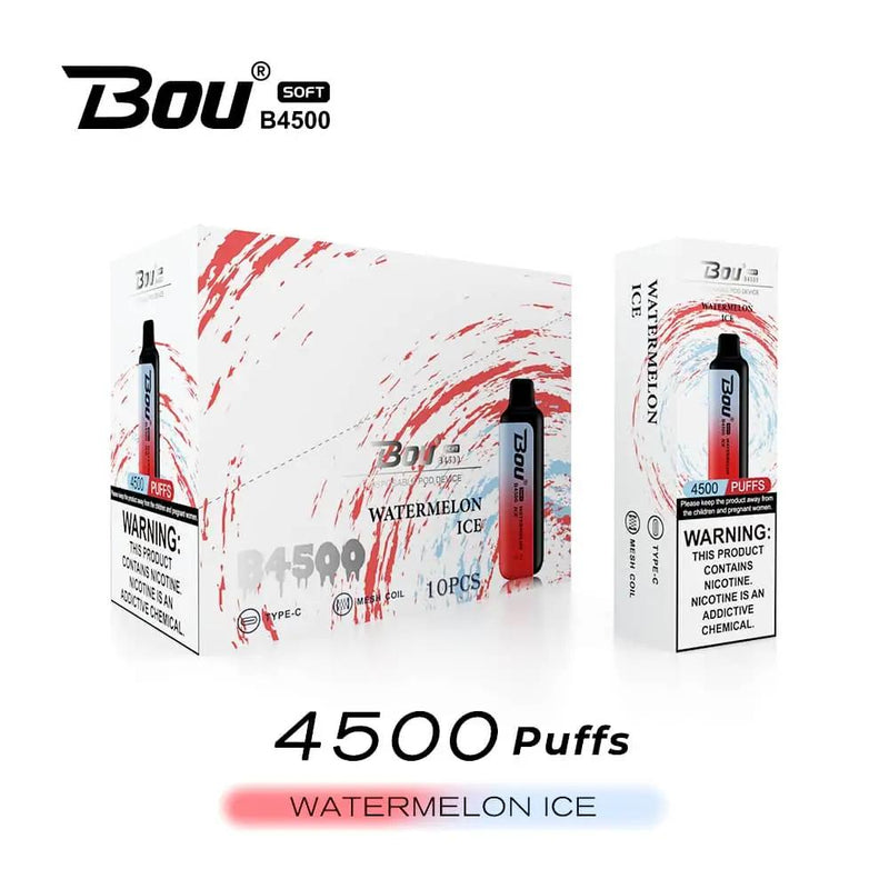Bou Soft B4500 Disposable Vape Strawberry Watermelon Ice 4500 Puffs